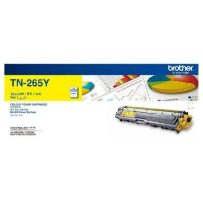 Brother TN-265Y Sarı (Yellow) Yüksek Kapasiteli Orijinal Toner - 2.200 Sayfa - 1