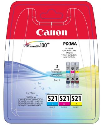 Canon CLI-521 Mürekkep Kartuş CMY Multipack - 1