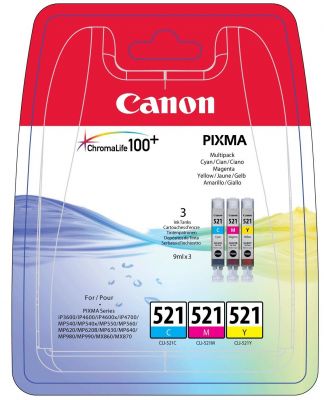 Canon CLI-521 Mürekkep Kartuş CMY Multipack