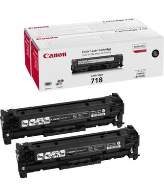 Canon CRG-718 Siyah Orjinal Toner 2'li Paket - 1