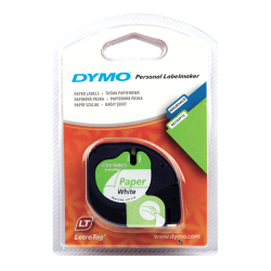 Dymo LetraTag 12mm x 4m Beyaz Kağıt Şerit S0721510 - Dymo