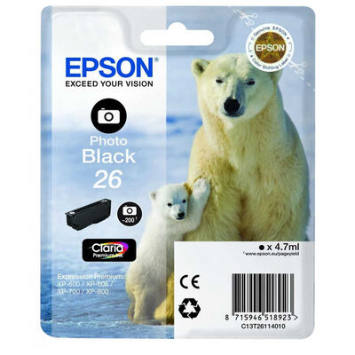 Epson 26-T2611-C13T26114020 Foto Siyah Orjinal Kartuş - 1