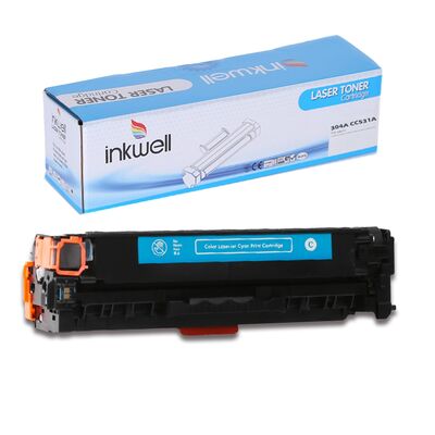 HP 304A CC531A Mavi Muadil Toner