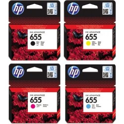 HP 655 Orijinal Kartuş Seti Siyah, Mavi, Kırmızı, Sarı - HP