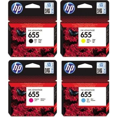 HP 655 Orijinal Kartuş Seti Siyah, Mavi, Kırmızı, Sarı - 1