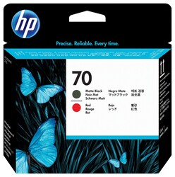 HP 70 (C9409A) Mat Siyah + Kırmızı Orjinal Kafa Kartuşu - Designjet - HP