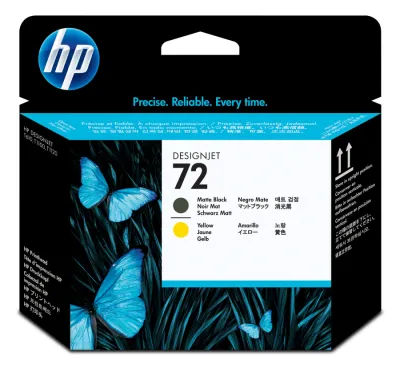 HP 72 Mat Siyah ve Sarı DesignJet Baskı Kafası C9384A - 1