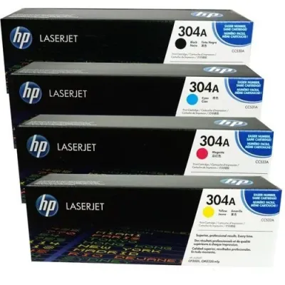 HP 304A (CC530A-CC531A-CC532A-CC533A) Orijinal Toner Seti Tüm Renkler - 1