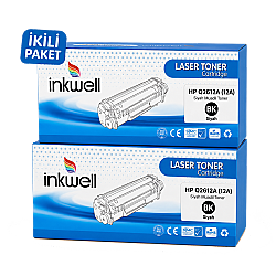 HP Q2612A-LR (12A) Siyah Muadil Toner 2'li Paket - HP