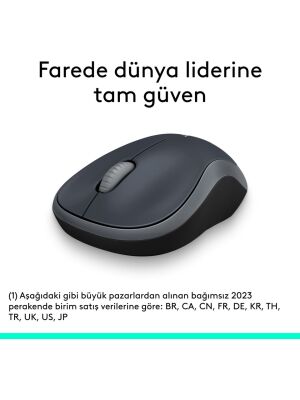 Logitech M185 USB Alıcılı Kompakt Kablosuz Mouse 910-002235 Siyah-Gri - 2
