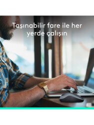 Logitech M185 USB Alıcılı Kompakt Kablosuz Mouse 910-002235 Siyah-Gri - 3