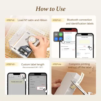 Niimbot 14mm x 5.1m Gold Ribbon + Kırmızı Kurdele (B18/N1) - 2