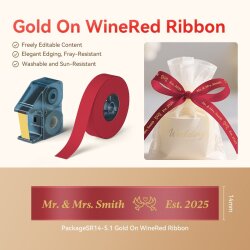 Niimbot 14mm x 5.1m Gold Ribbon + Kırmızı Kurdele (B18/N1) - 3