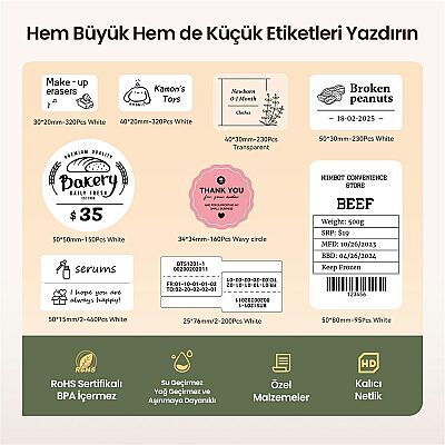 Niimbot B21 PRO Krem Termal Etiket Yazıcı (300 DPI) - 5