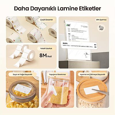 Niimbot B21 PRO Krem Termal Etiket Yazıcı (300 DPI) - 7