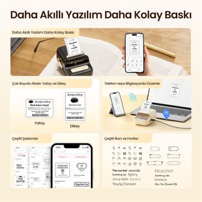 Niimbot B21S PRO Kırmızı Termal Etiket Yazıcı (300 DPI) - 7