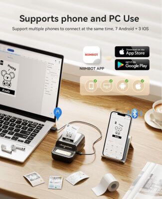 Niimbot B21S PRO Siyah Termal Etiket Yazıcı (300 DPI) - 6