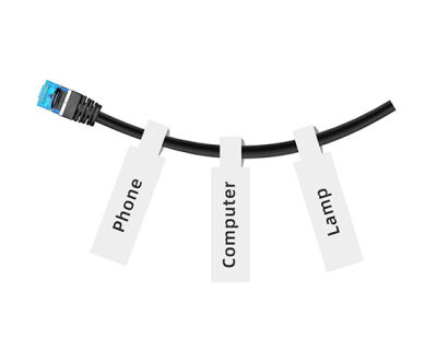 Niimbot EW12.5x74+35mm 60 adet Beyaz Kablo Etiketi ( B18/N1) - 1